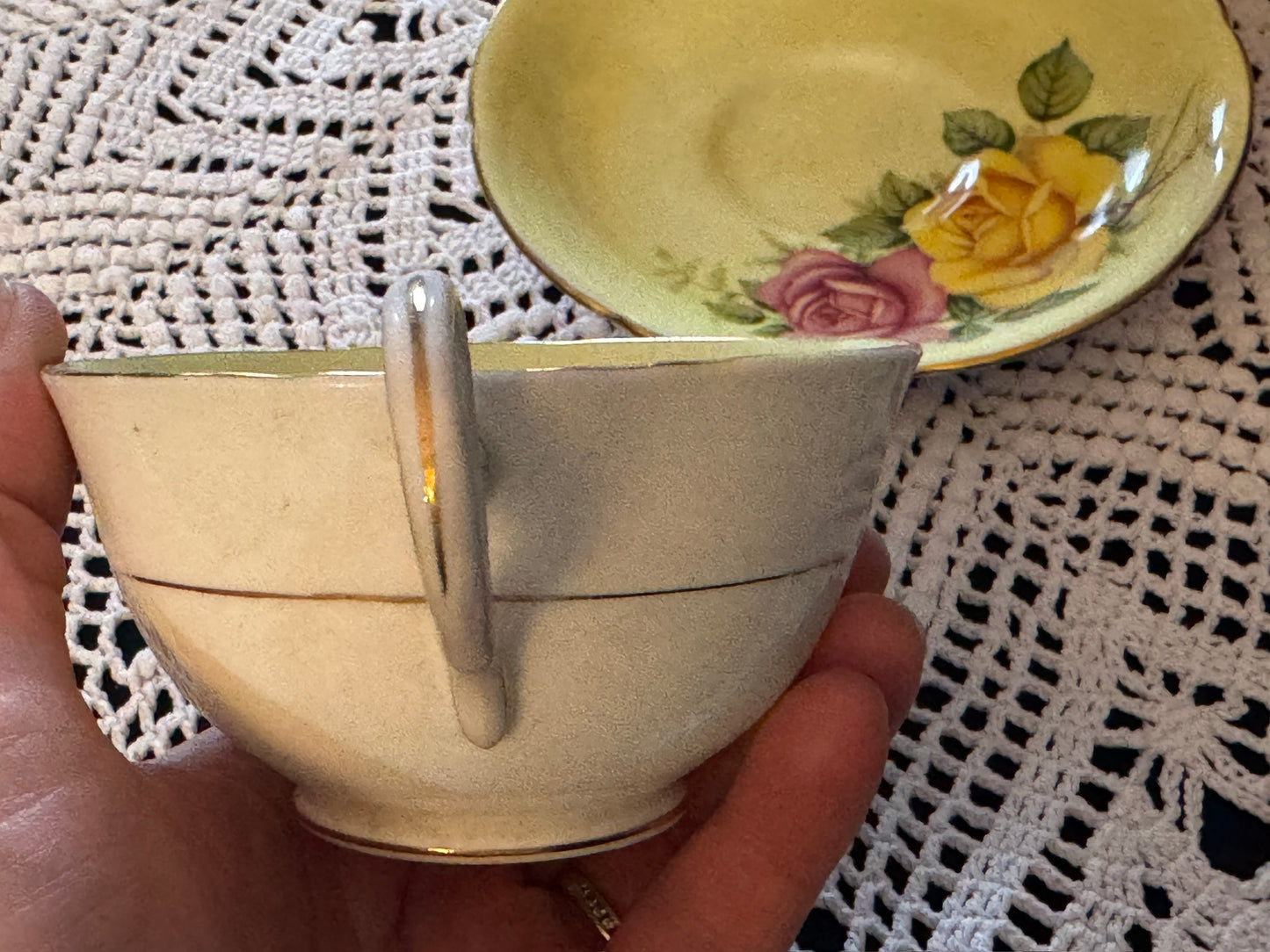 Royal Grafton Yellow Rose Teacup & Saucer