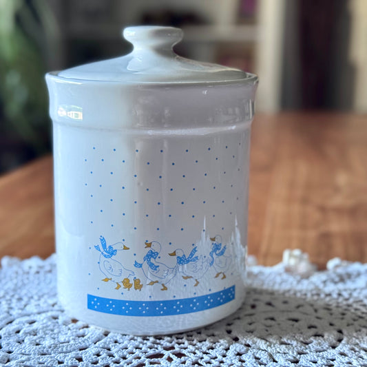 Blue Geese & Polka Dot Canister
