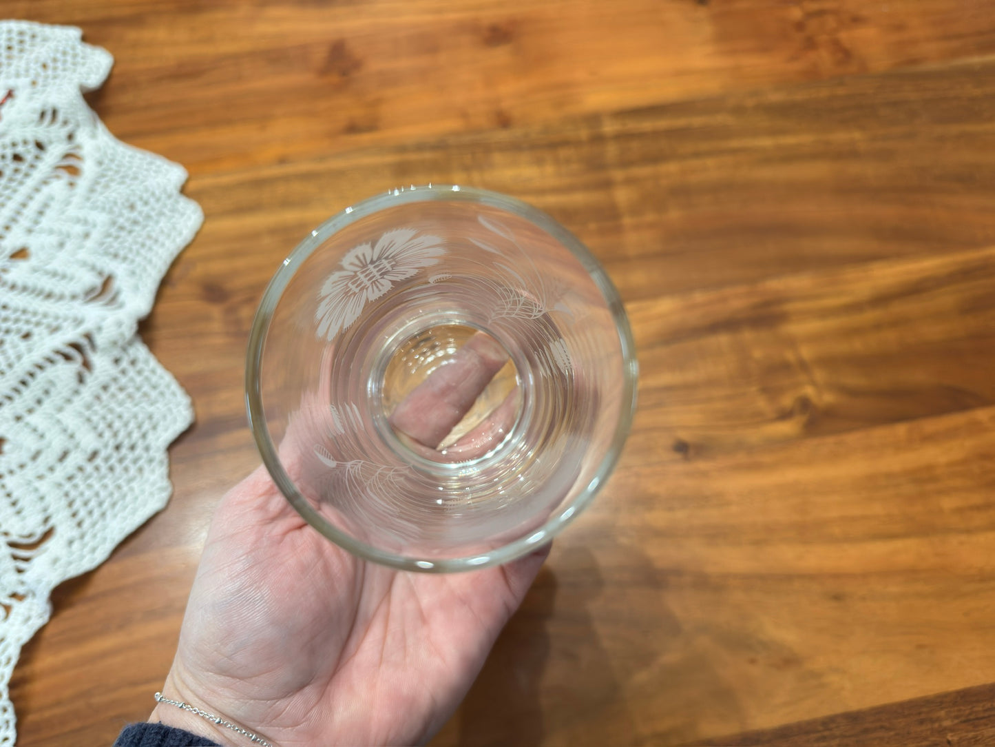 Dominion Glass Etched Floral Drinking Glasses