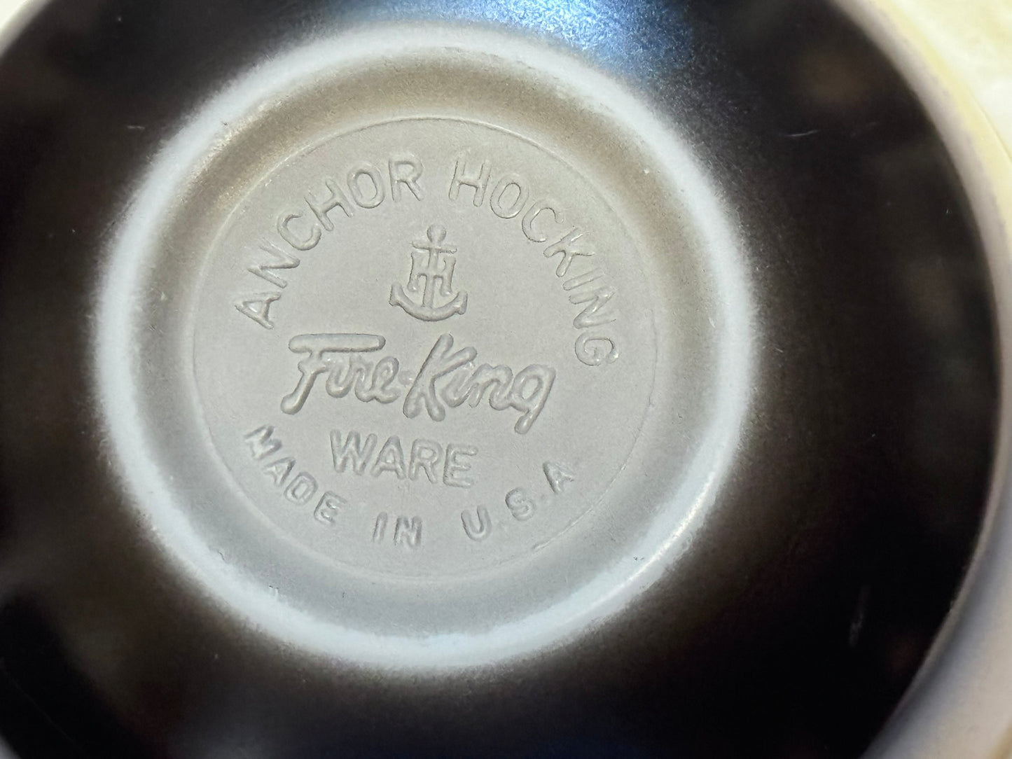 Anchor Hocking Fire King Yellow/Black Small Bowl