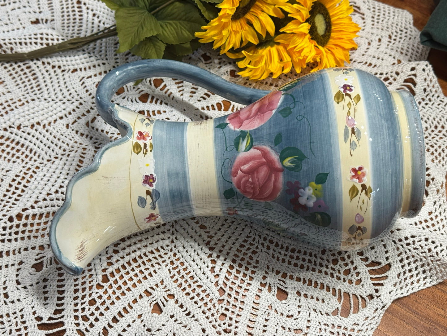 Large Floral Pitcher/Jug