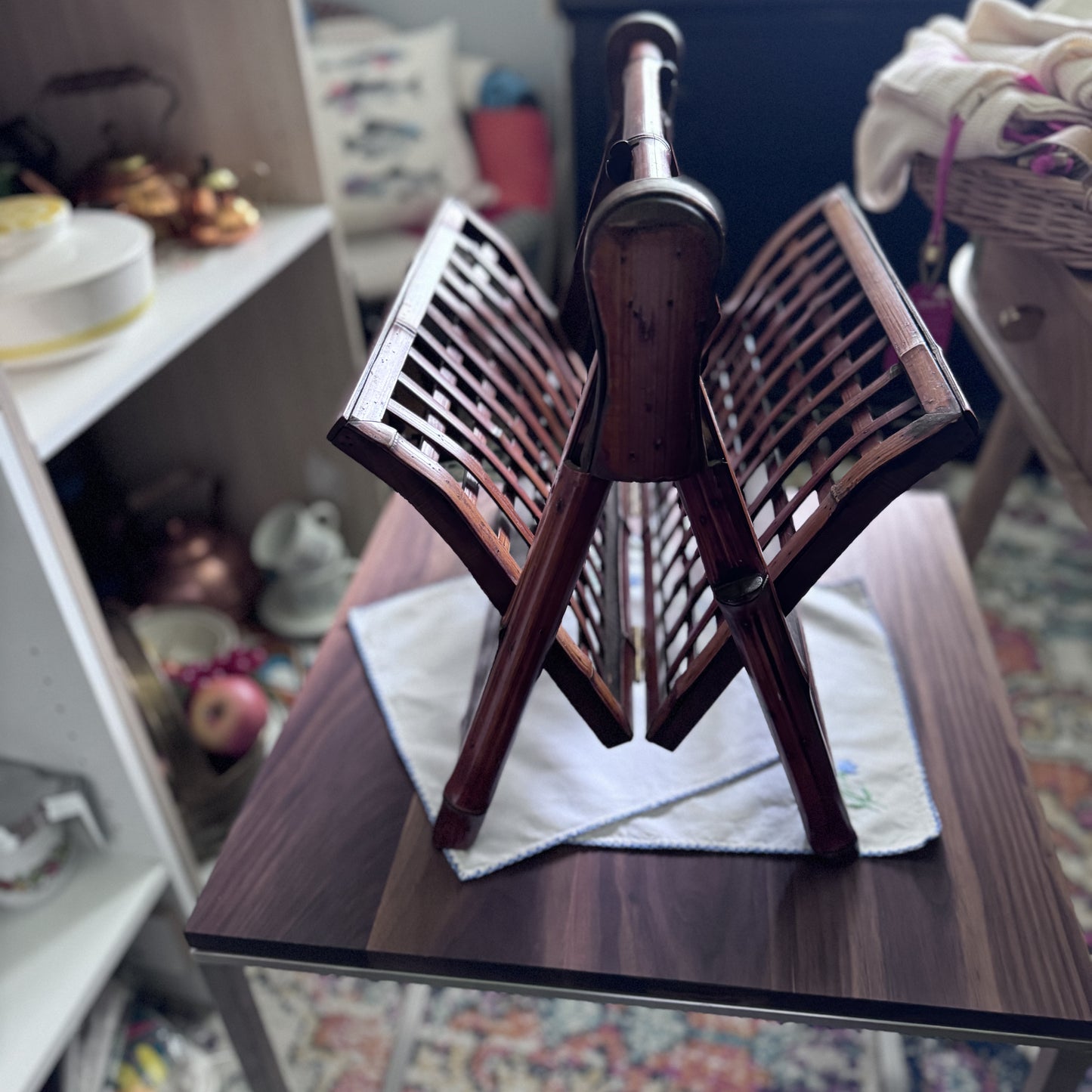Vintage Bamboo Magazine Rack