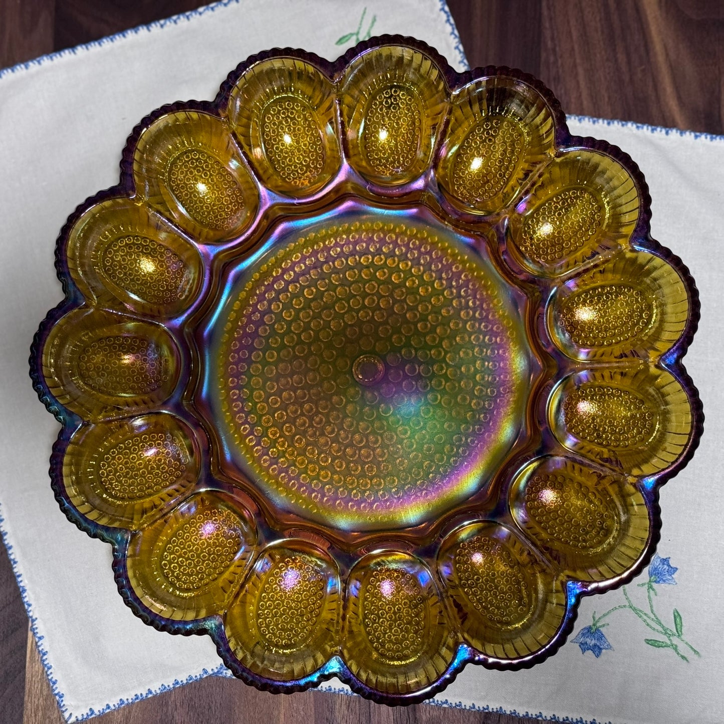Carnival Glass Deviled Edd Plate