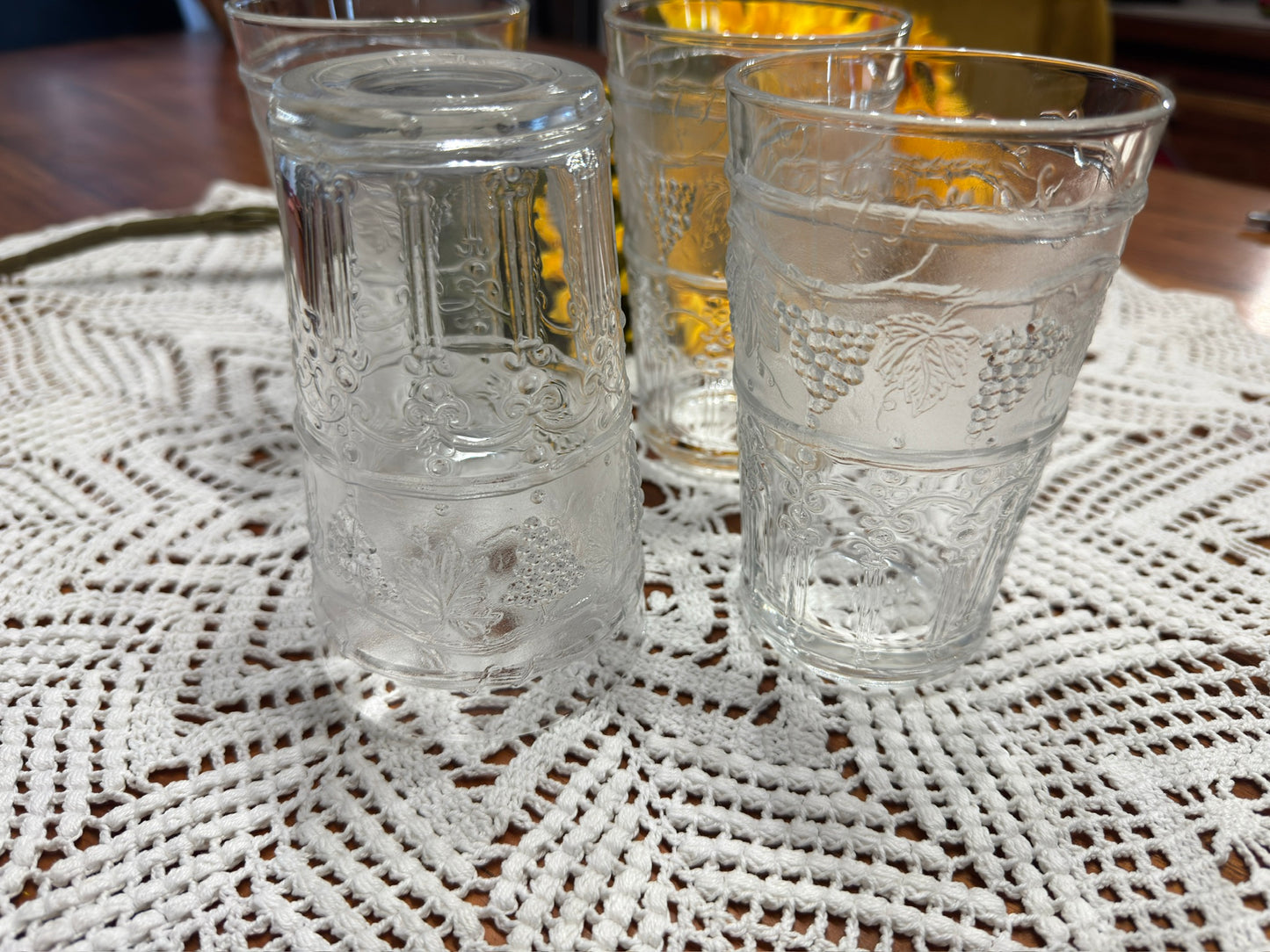 Raised Grape Vine Drinking Glasses Made In France