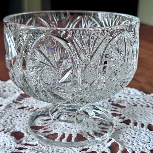 Cut Crystal Footed Candy Dish