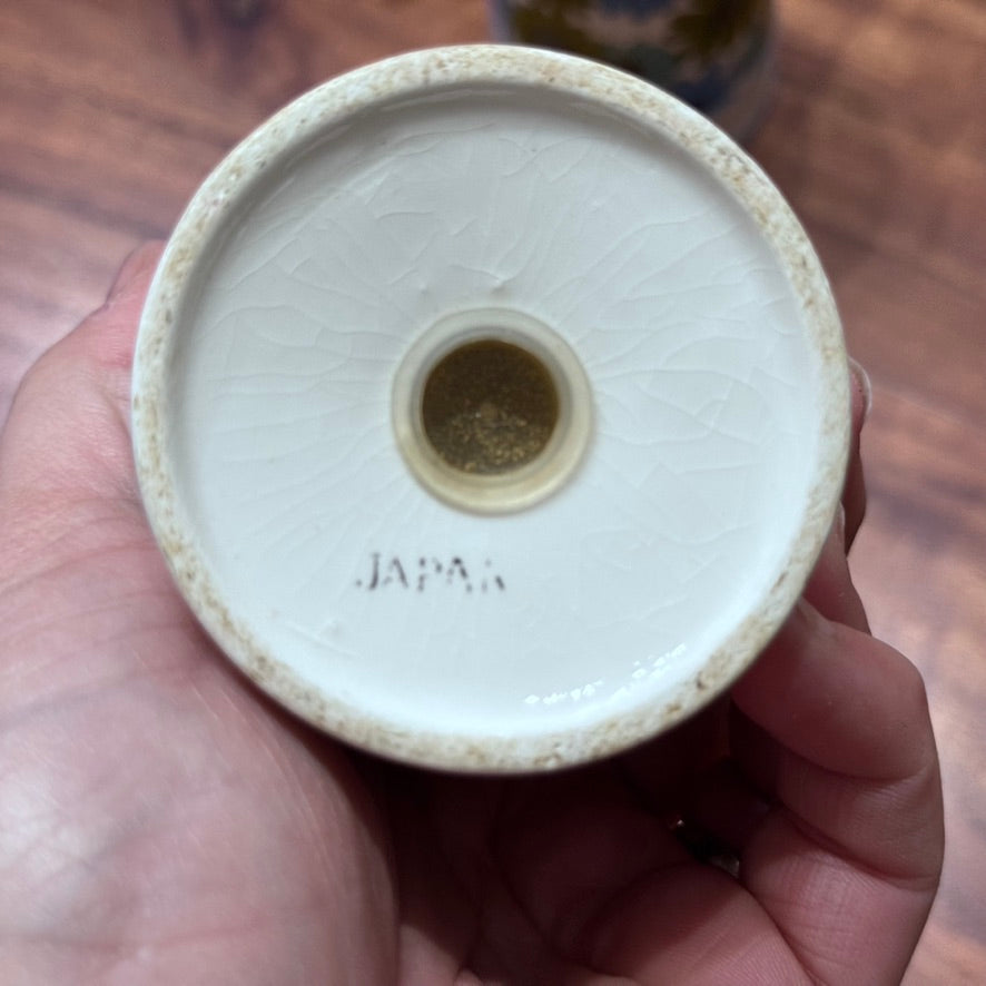 Flower Power Blue/Green/White Salt & Pepper Shakers