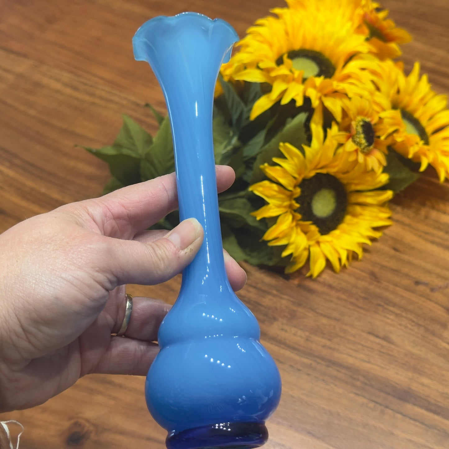 Hand Blown Blue Bud Vase