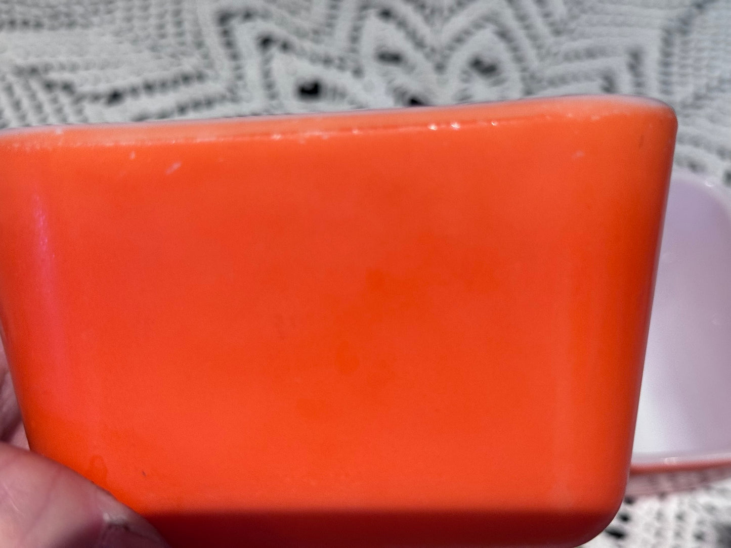 PYREX 501-B Refrigerator Dish -Red/Orange