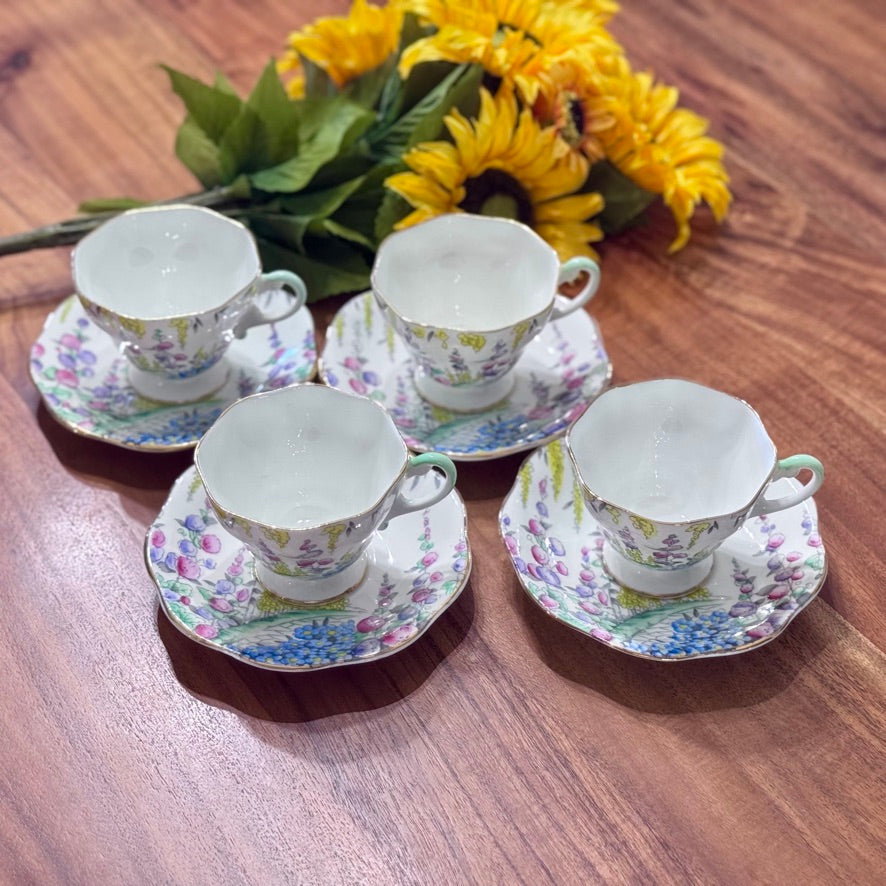 Foley Bone China Teacups and Saucers