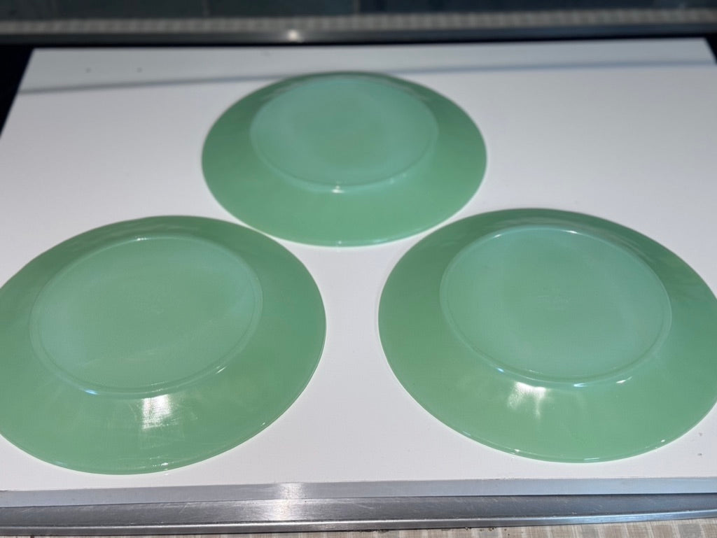 Fire King Jadeite Jane Ray Dinner Plates