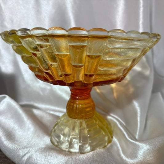 Jeannette Glass Amberina Glass Pedestal