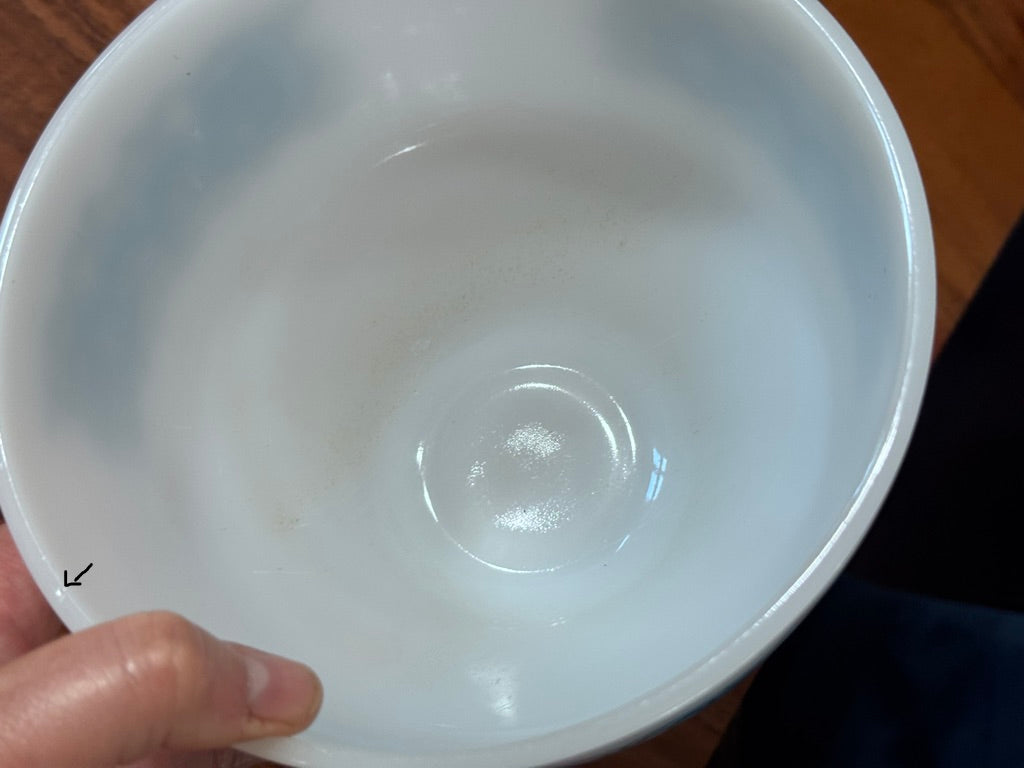 Federal Floral Milk Glass Mixing Bowl