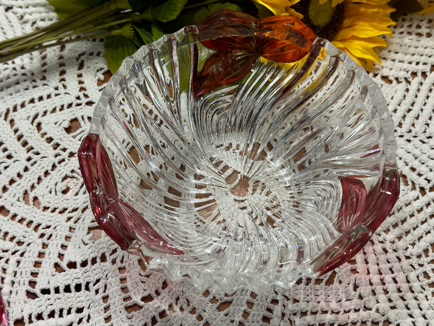 Vintage Cut Glass Covered Candy Dish