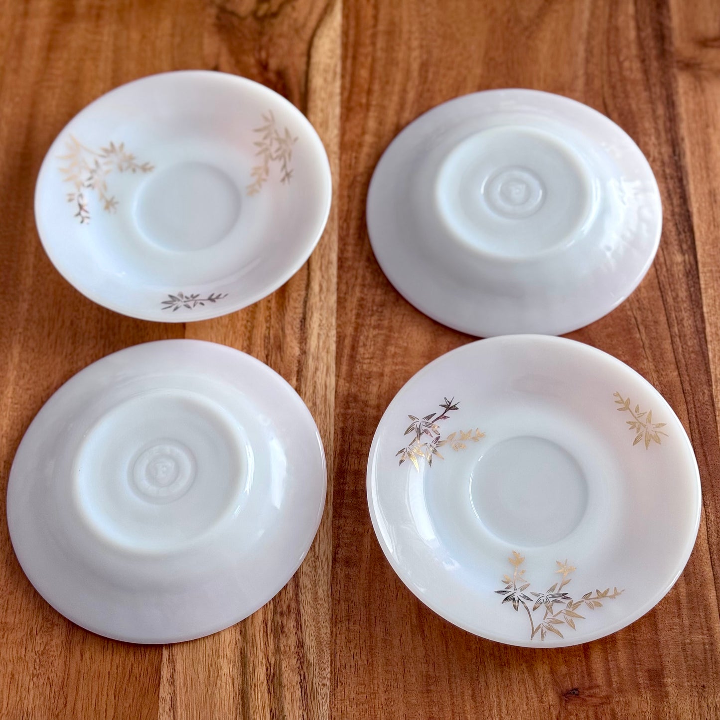 Federal Milk Glass 'Golden Glory' Saucers