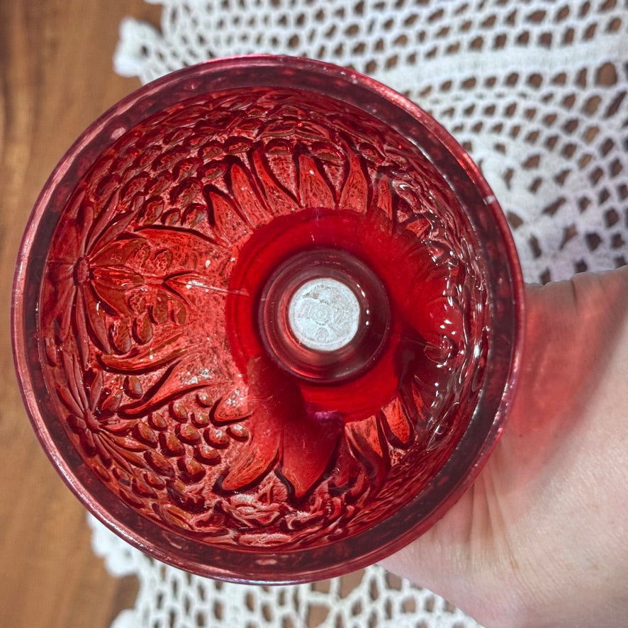 Avon 'Cape Cod' Ruby Red Glass Candy Dish