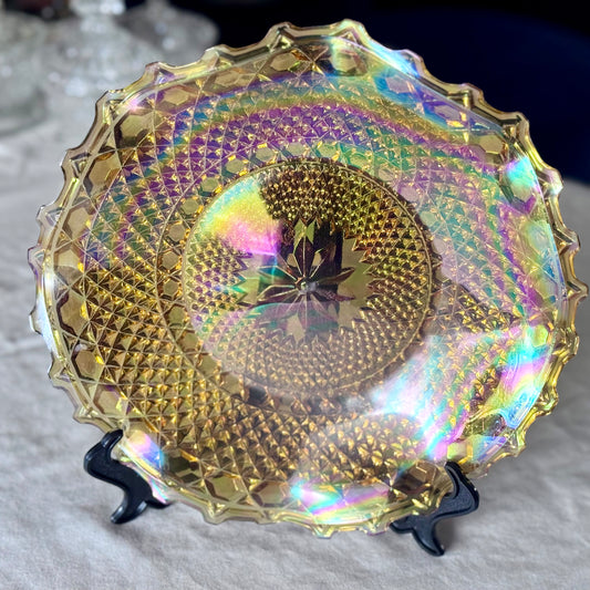 Indiana Glass Marigold Carnival Glass Centerpiece/Bowl