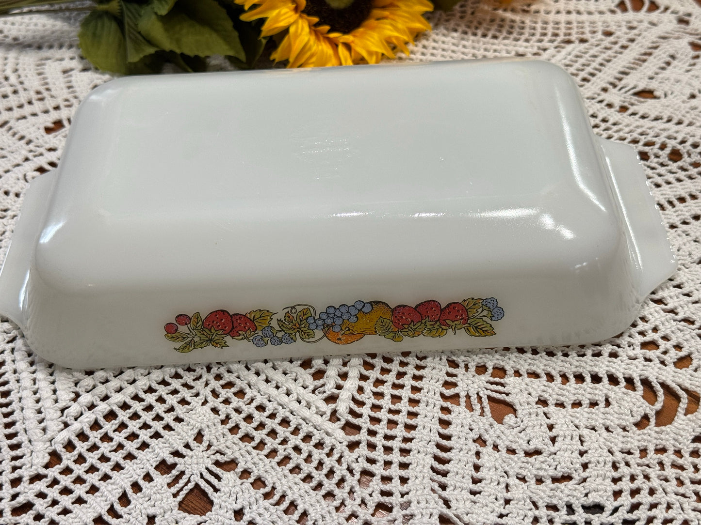 Anchor Hocking Fire-King 'Nature's Bounty' Milk Glass Rectangular Casserole