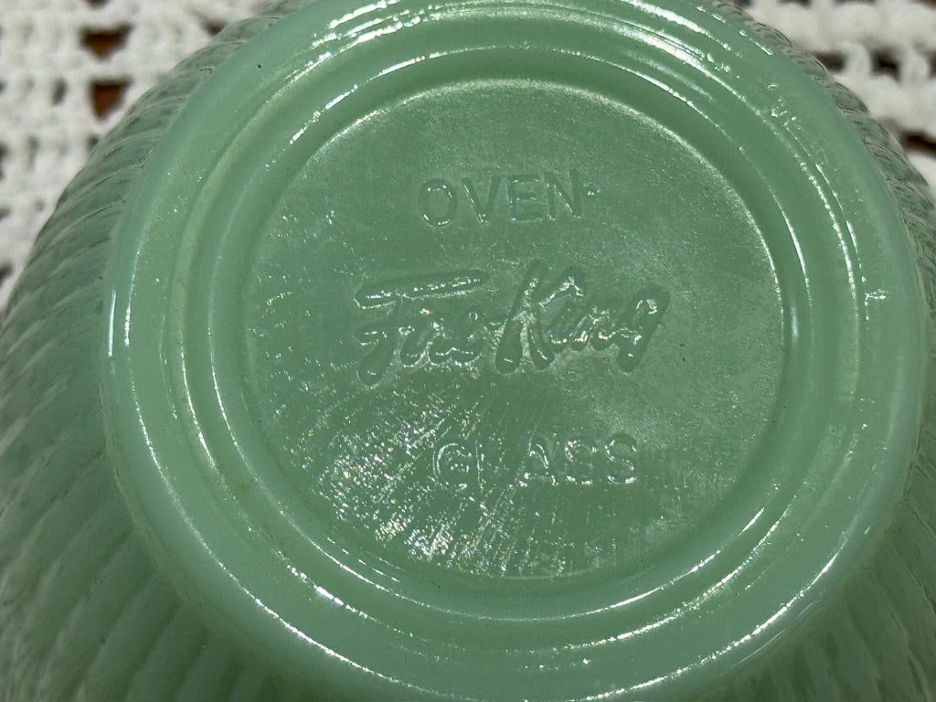 Fire-King Jadeite Jane Ray Creamer