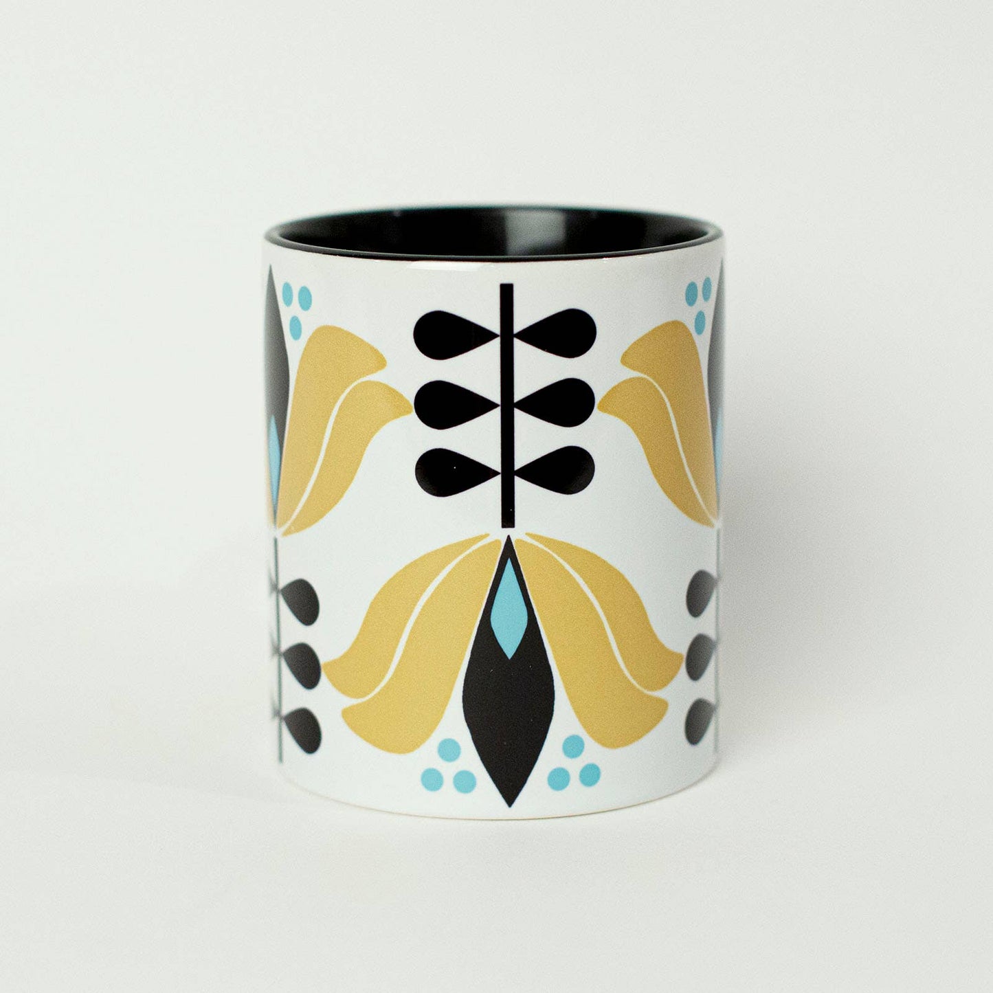 Lotus Yellow Flower Mid Century Modern Coffee Mug