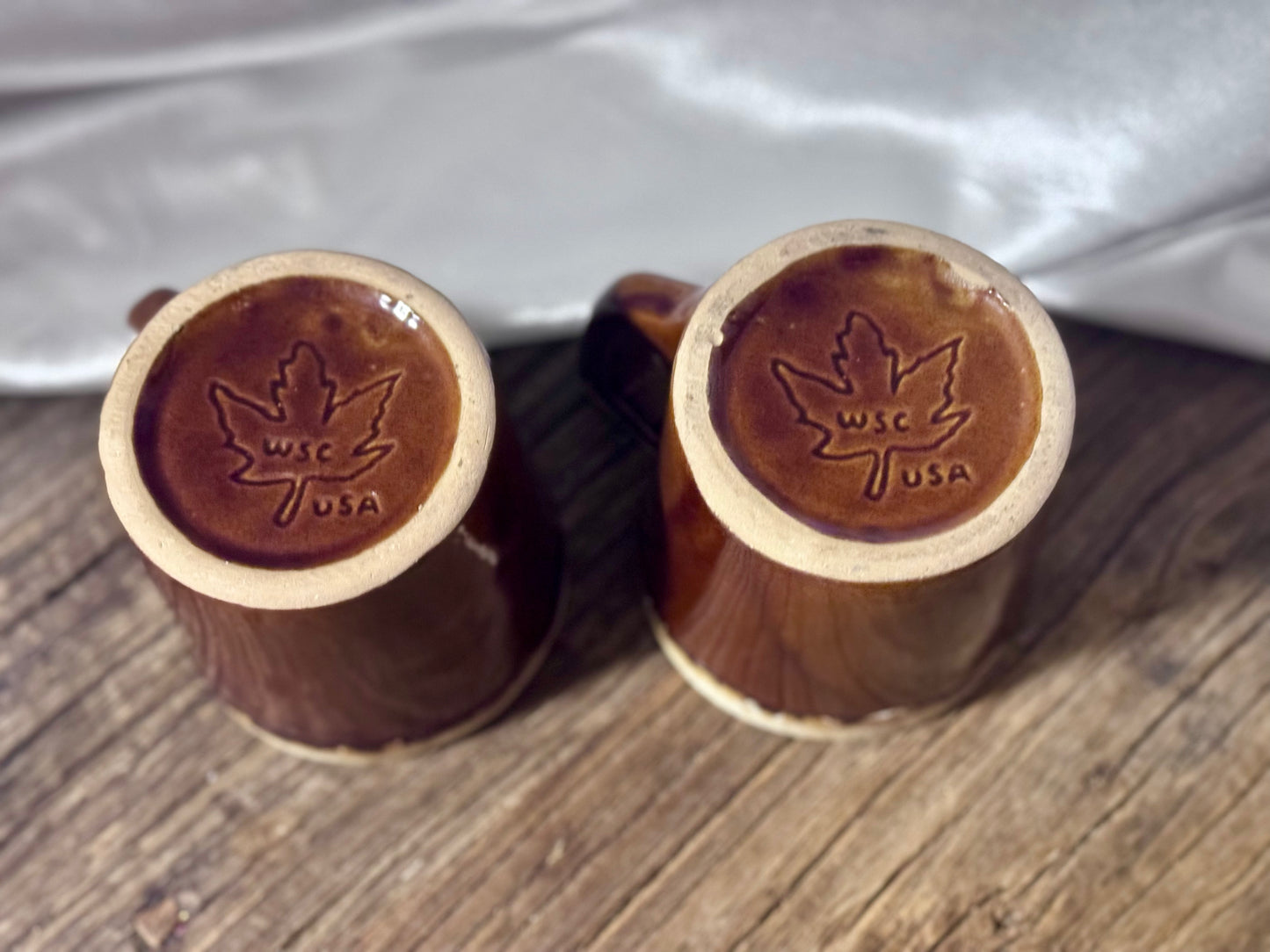 WSC Maple Leaf Brown Drip Glaze Coffee Mug