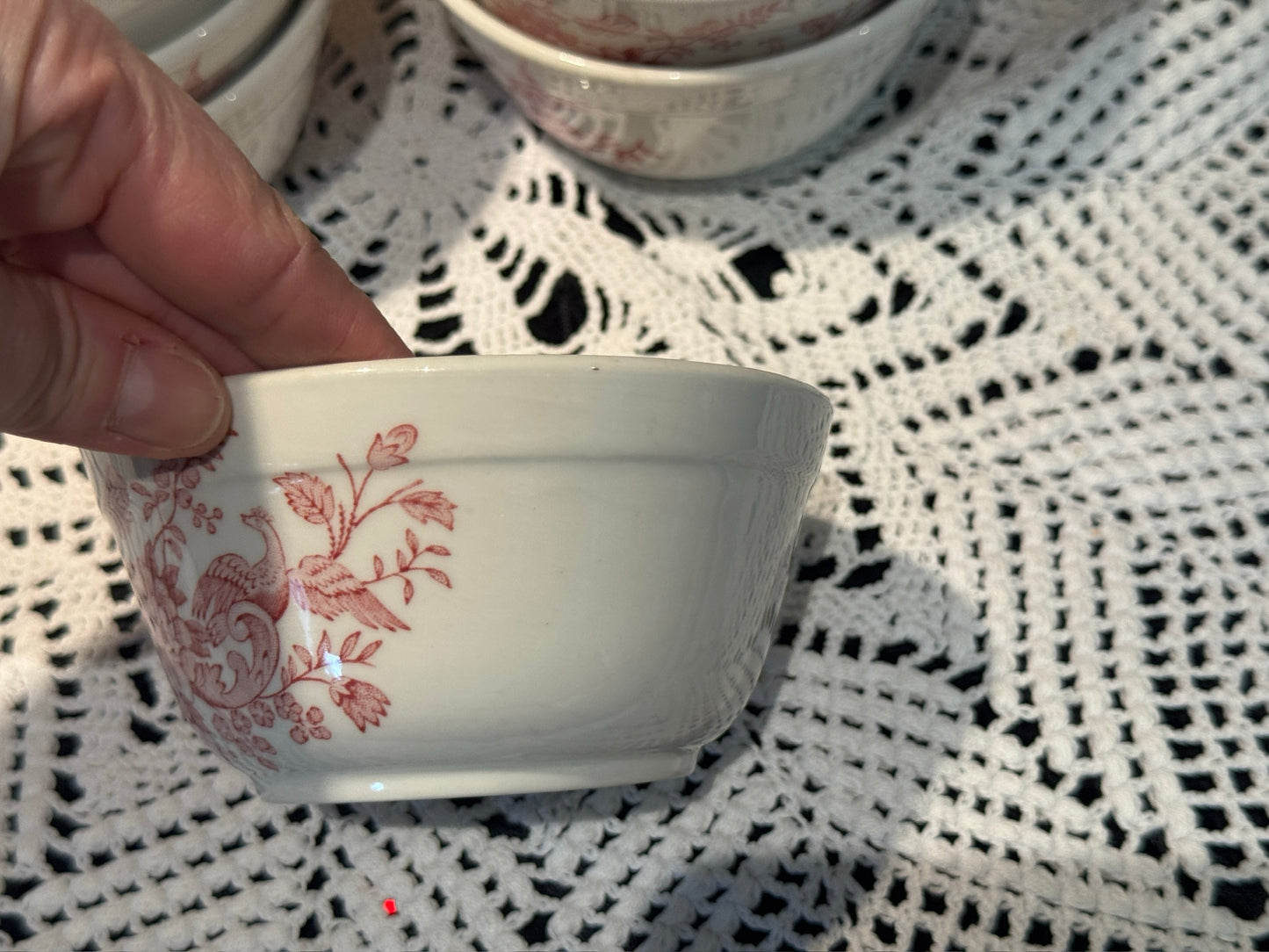 Vintage WINDSOR Steelite Ironstone Pink Transferware Bowls