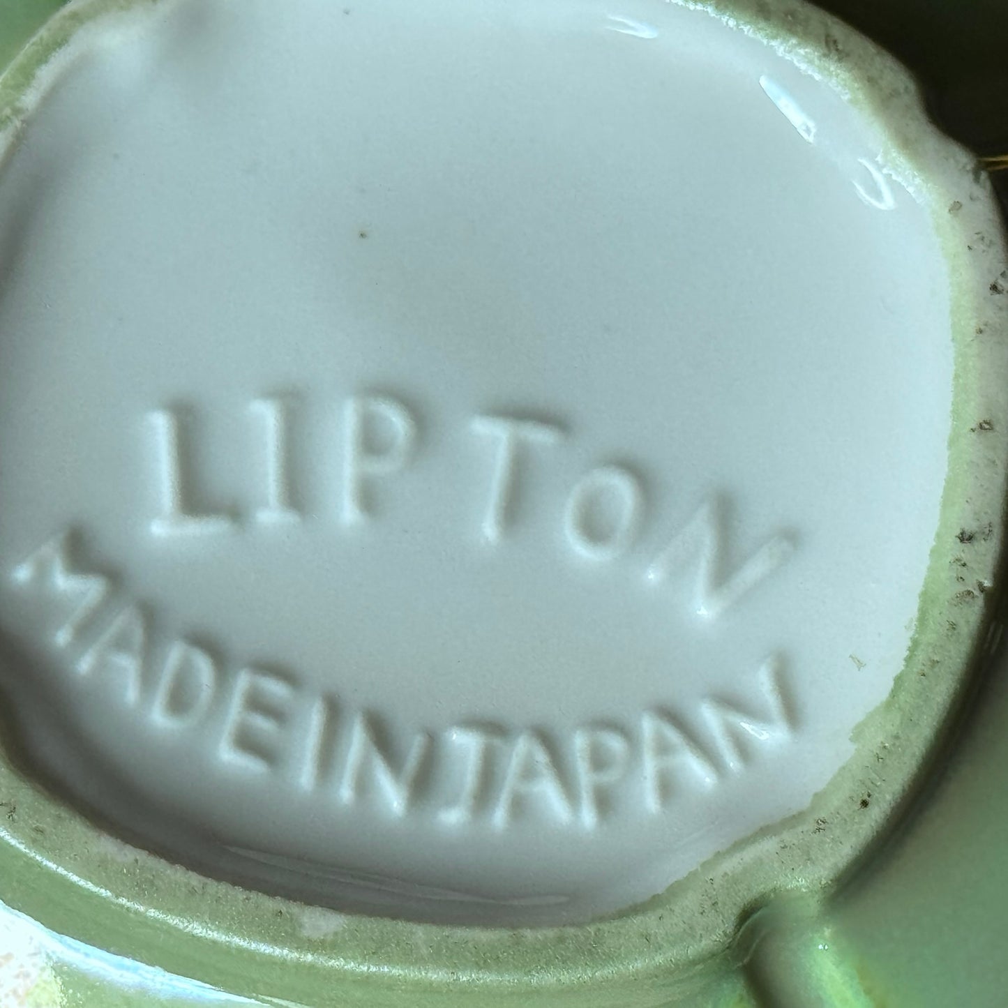 Lipton Made In Japan Green Lustreware Teapot