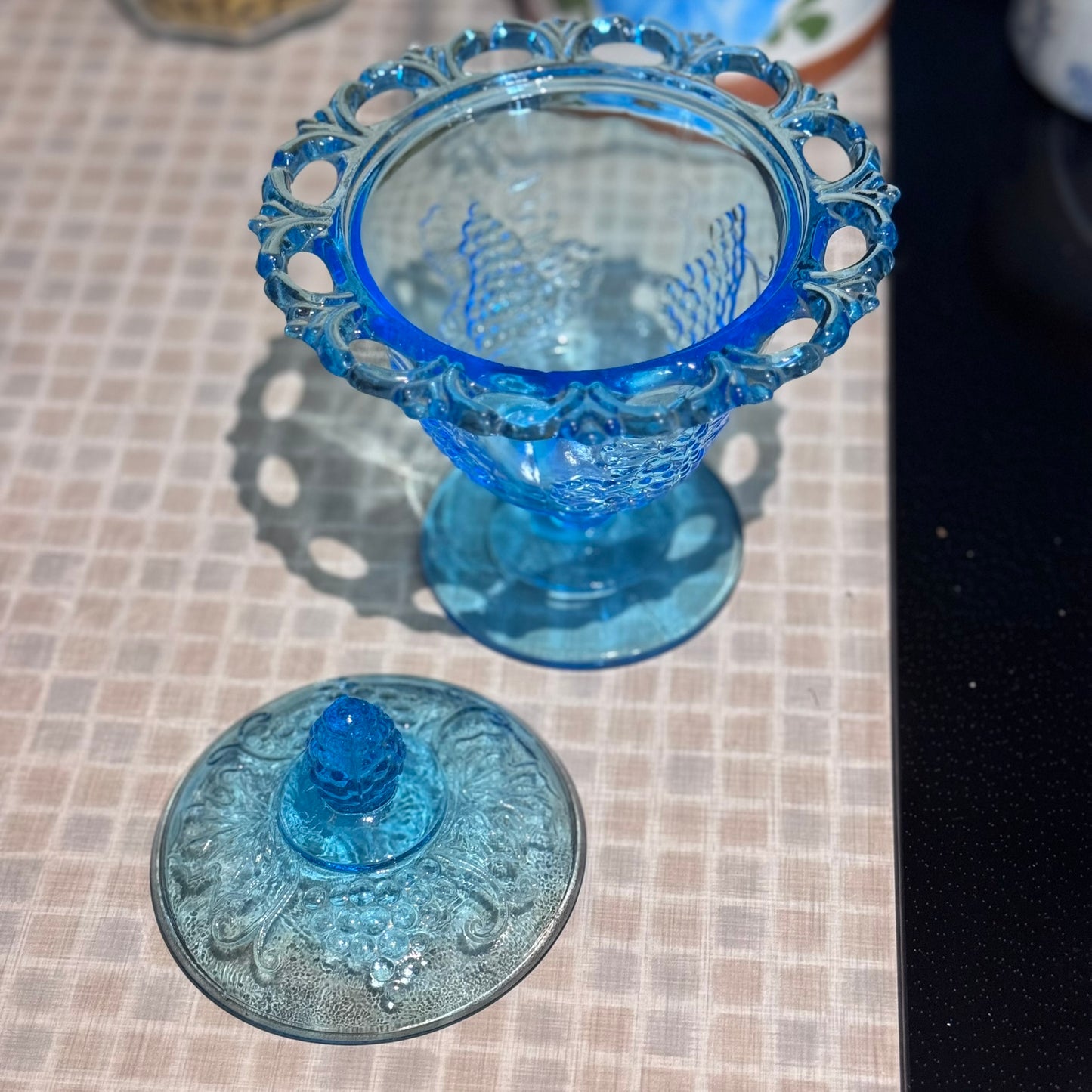 Blue Indiana Glass Candy Dish