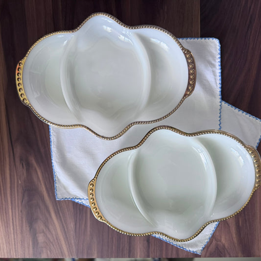Anchor Hocking Milk Glass Pickle Dish