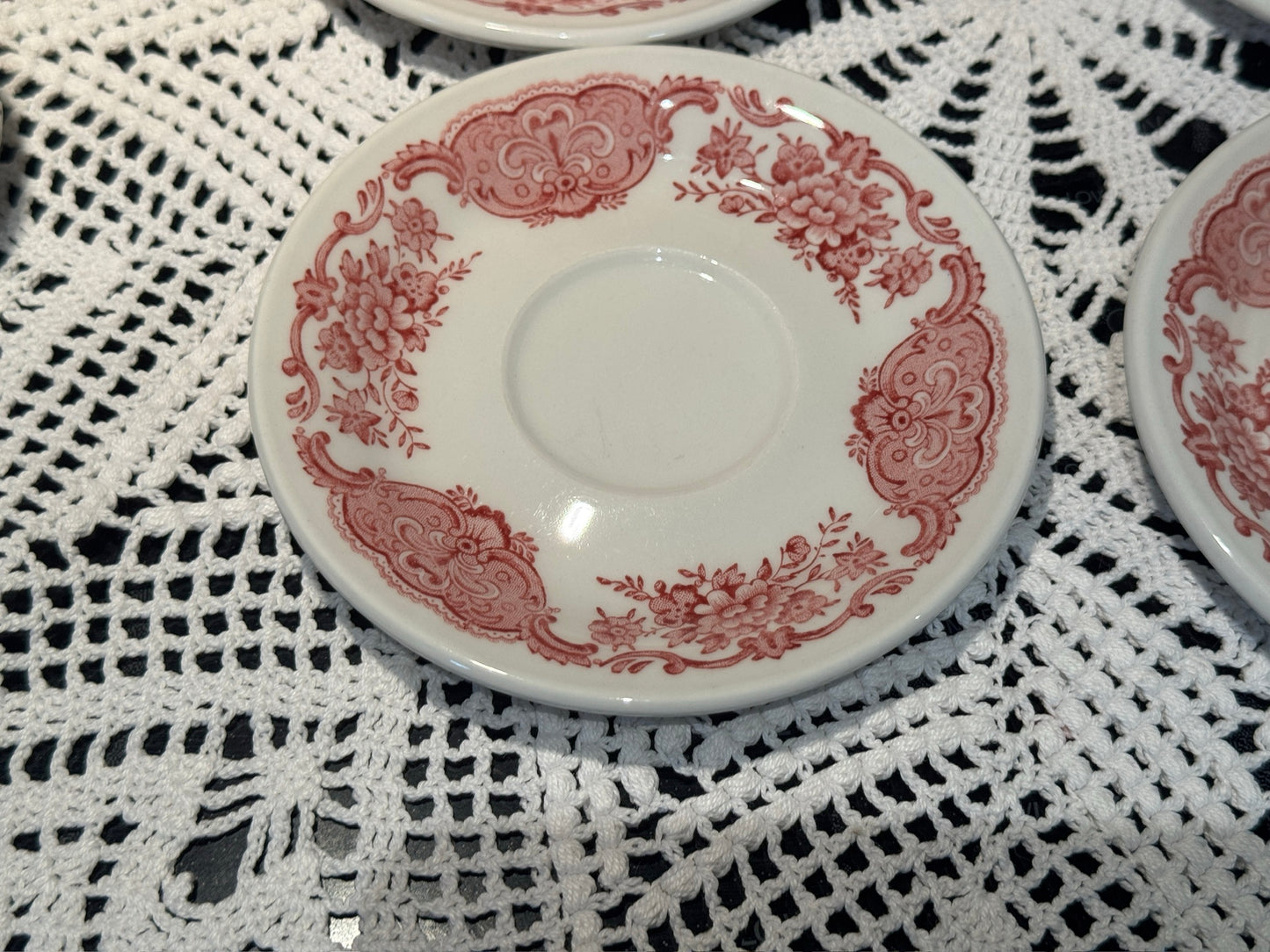 Vintage Royal Doulton Pink Transferware Cup & Saucer Set