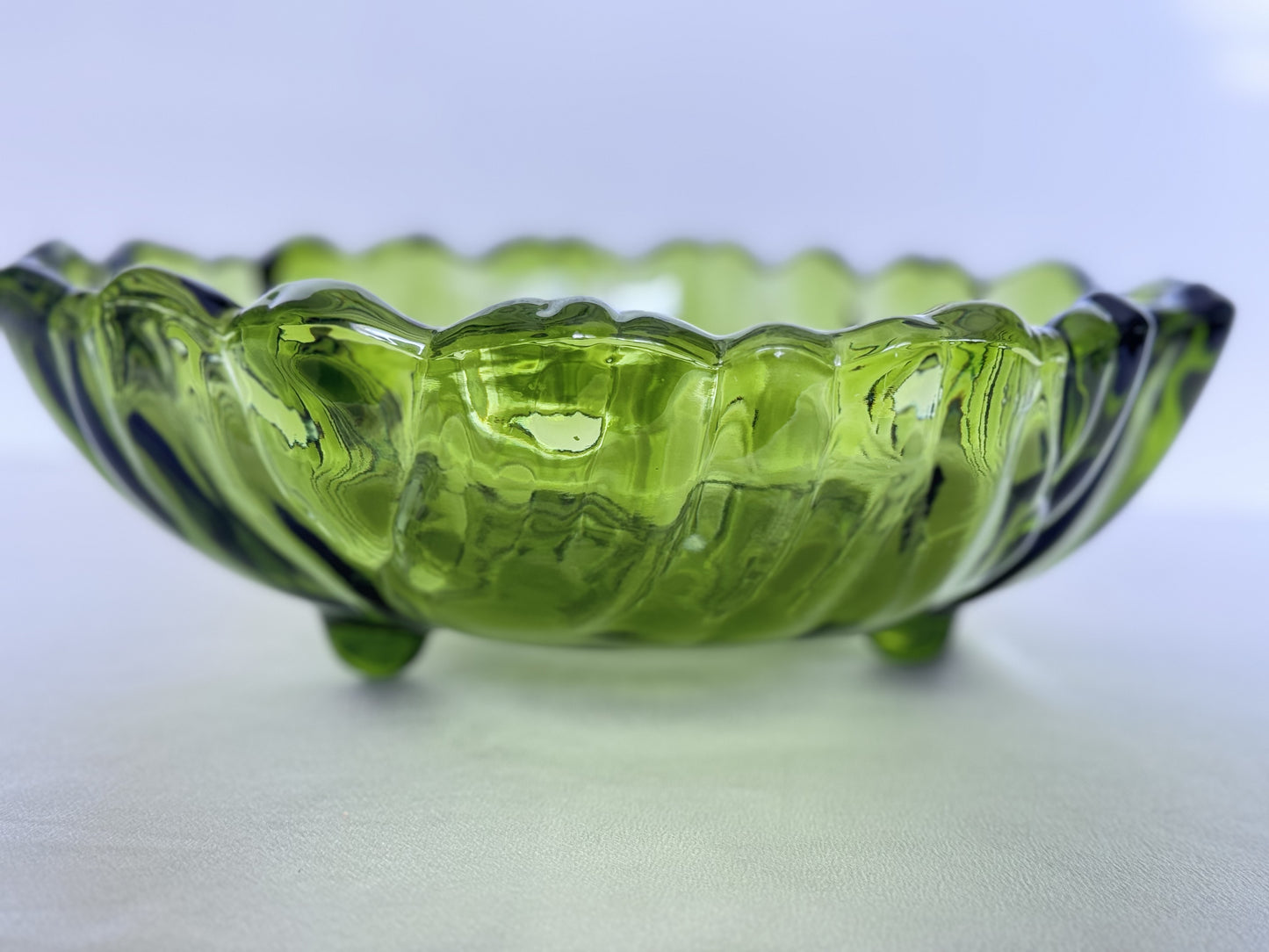 Indiana Green Glass Serving Bowl