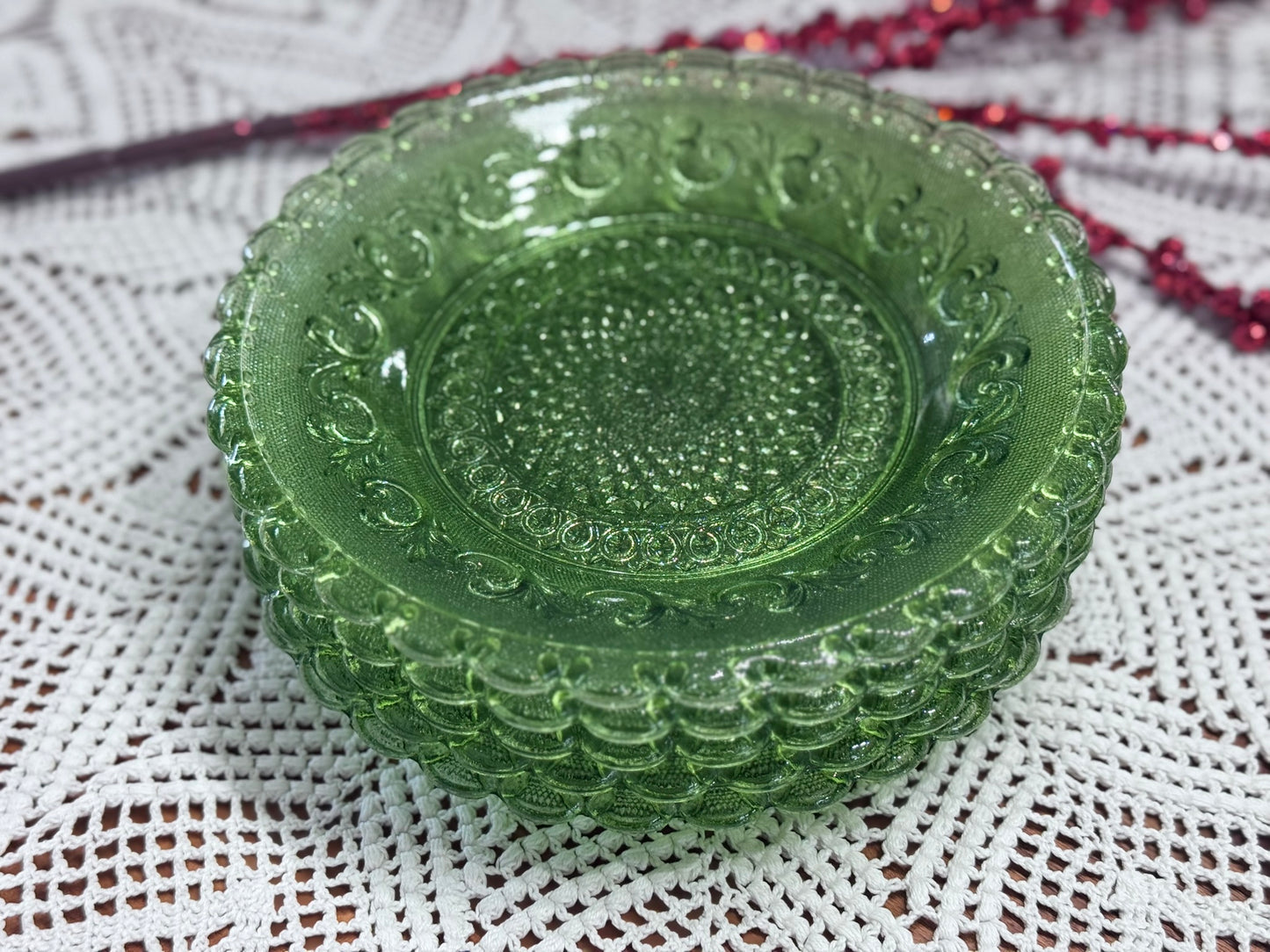 Indiana Green Glass Salad Plates