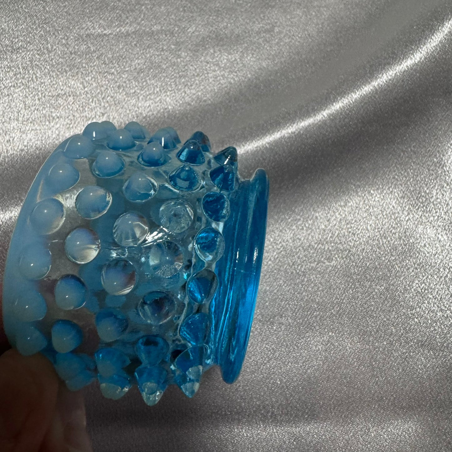 Fenton Aqua Blue Toothpick/Condiment Jar