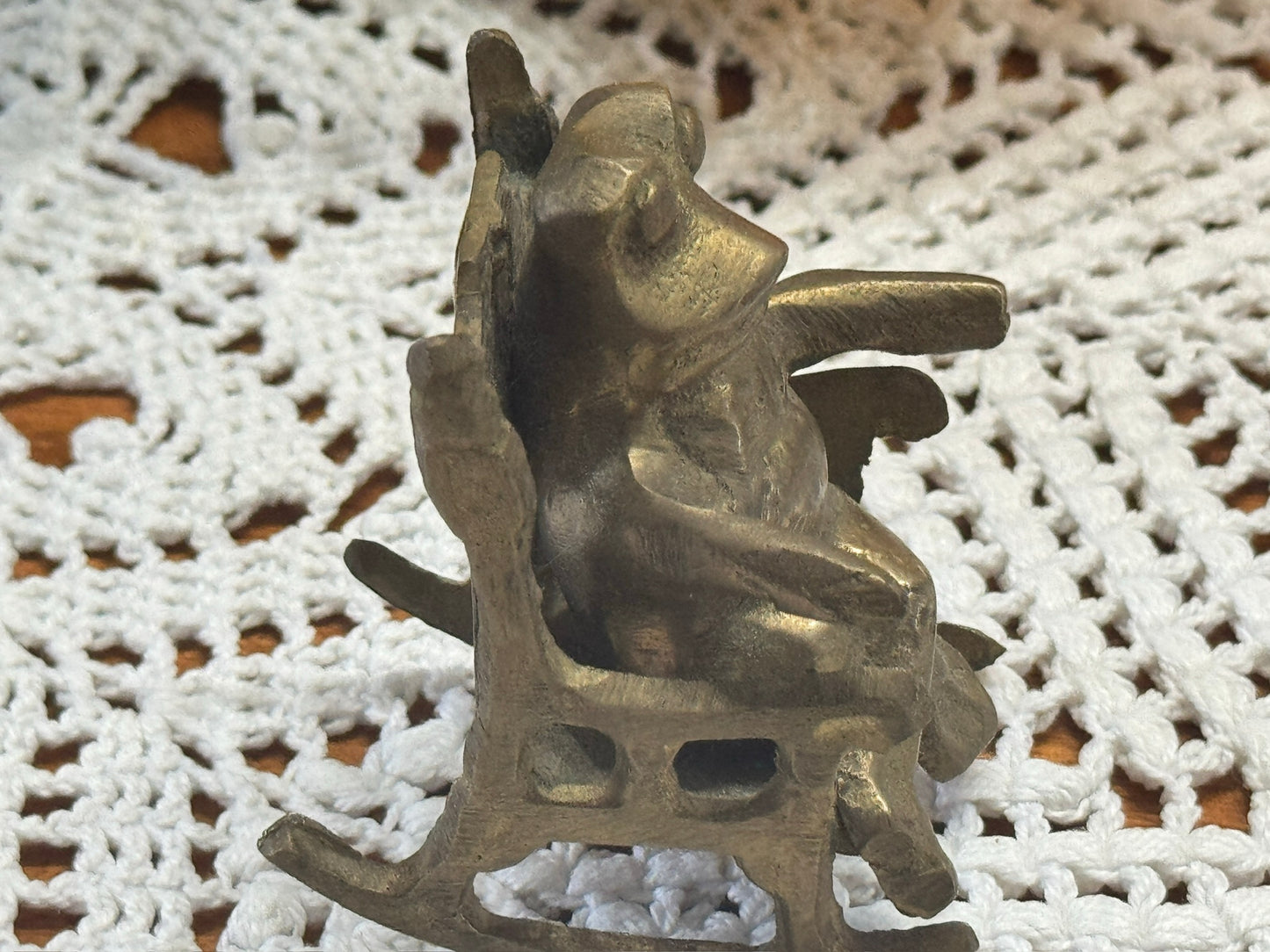 DEL GIF India Brass Rocking Chair Frog