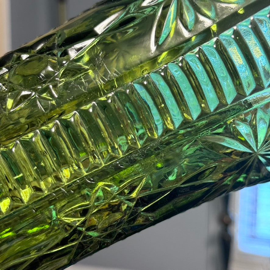 Anchor Hocking Avocado Green Glass Vase