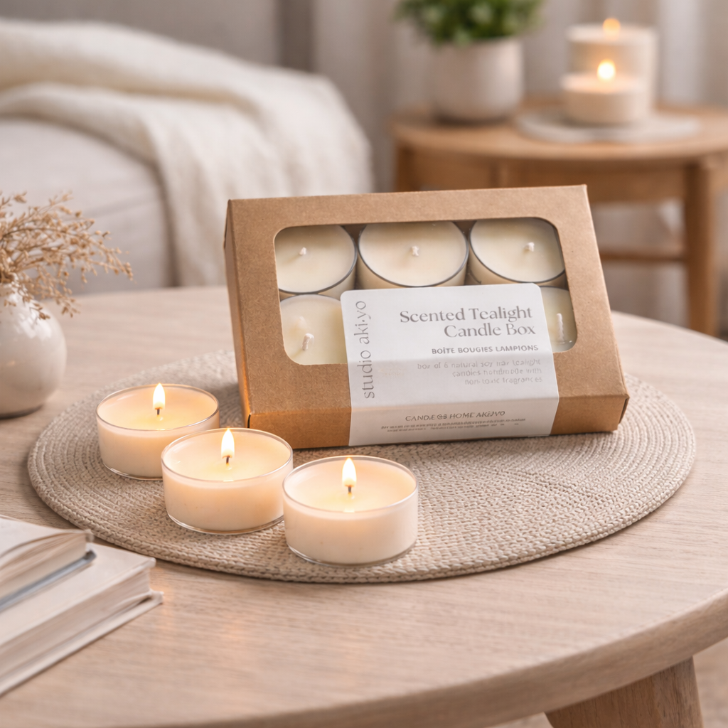 Vanilla Black Raspberry Tealight Candle Box | Hygge Home: Box of six tealight