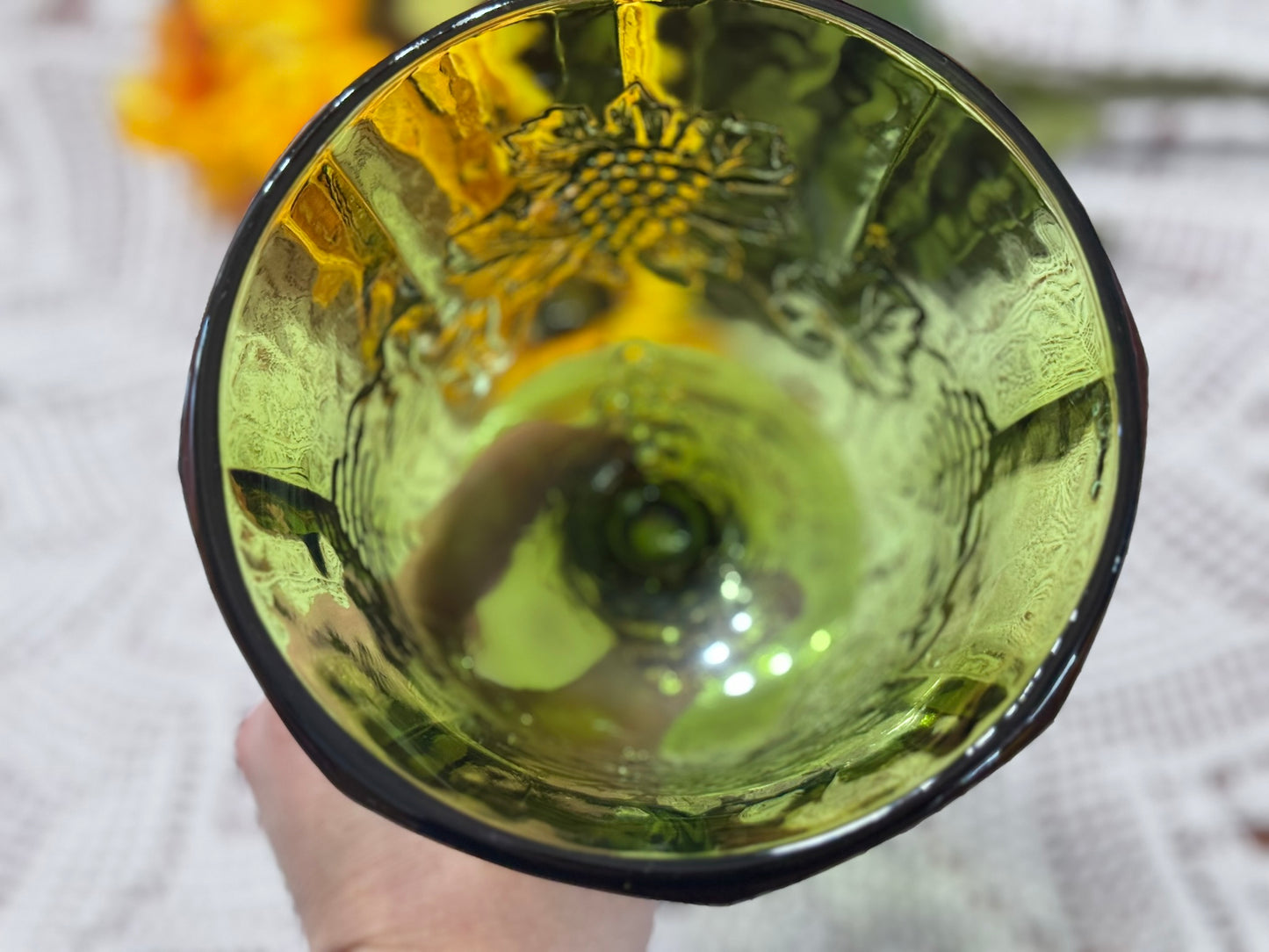 Indiana Glass Colony Grape Green Pedestal Bowl