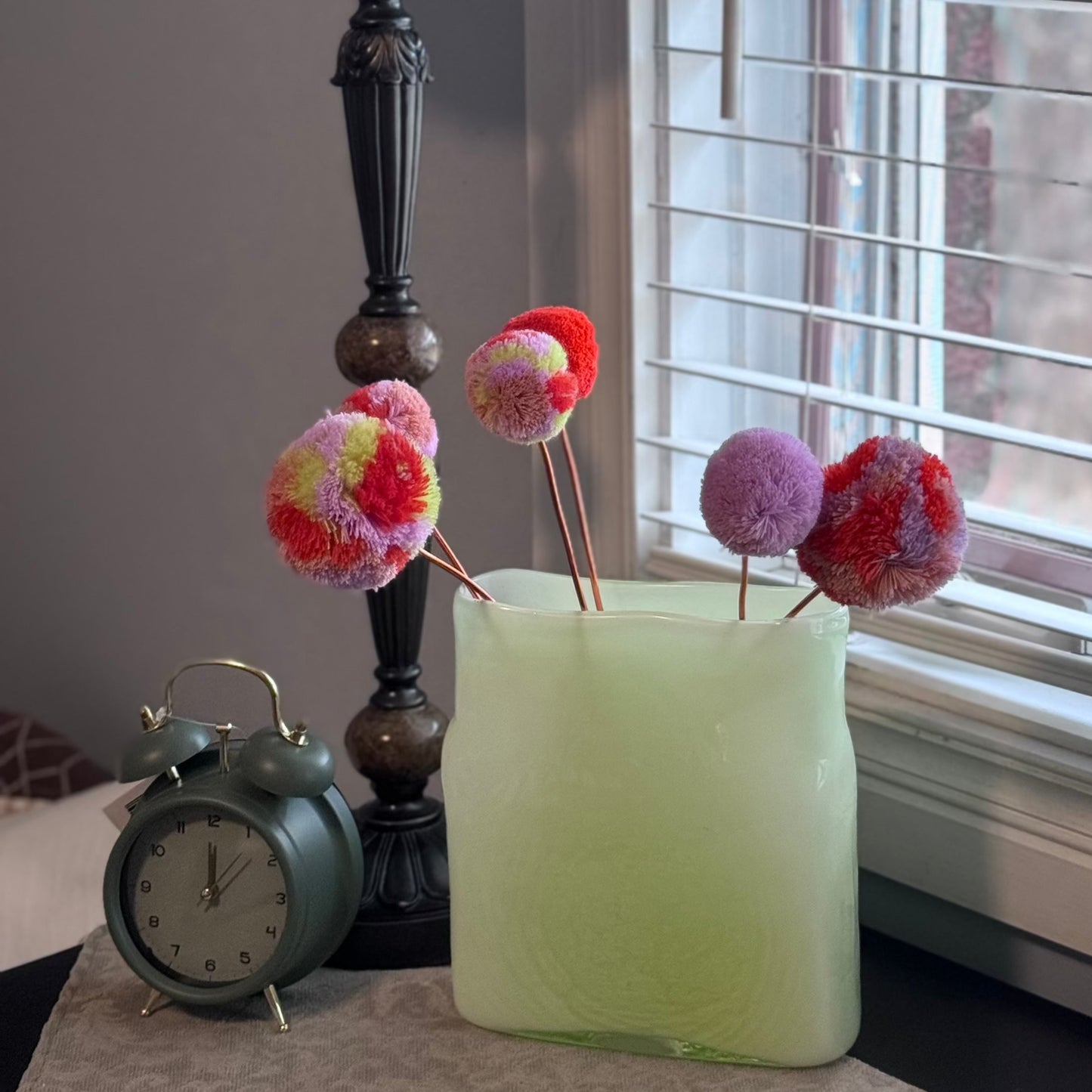 Green Glass Planter Vase