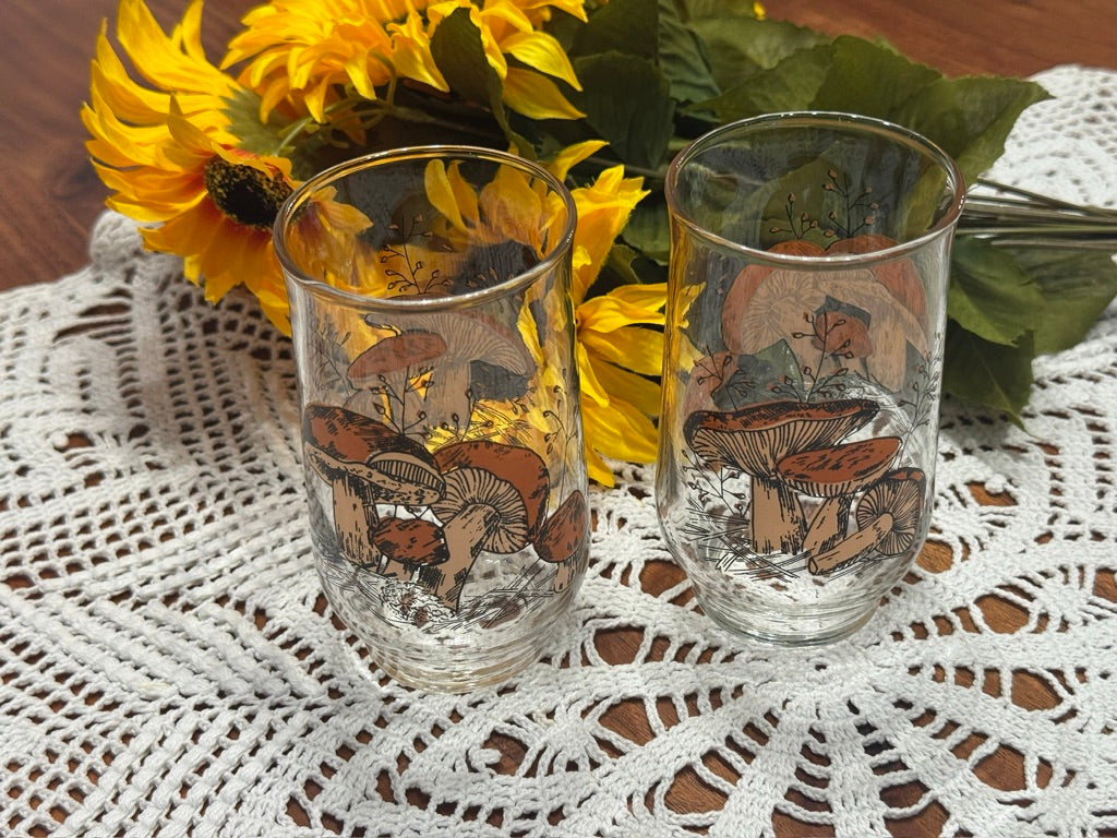 Vintage "Merry Mushroom" Brockway Drinking Glasses