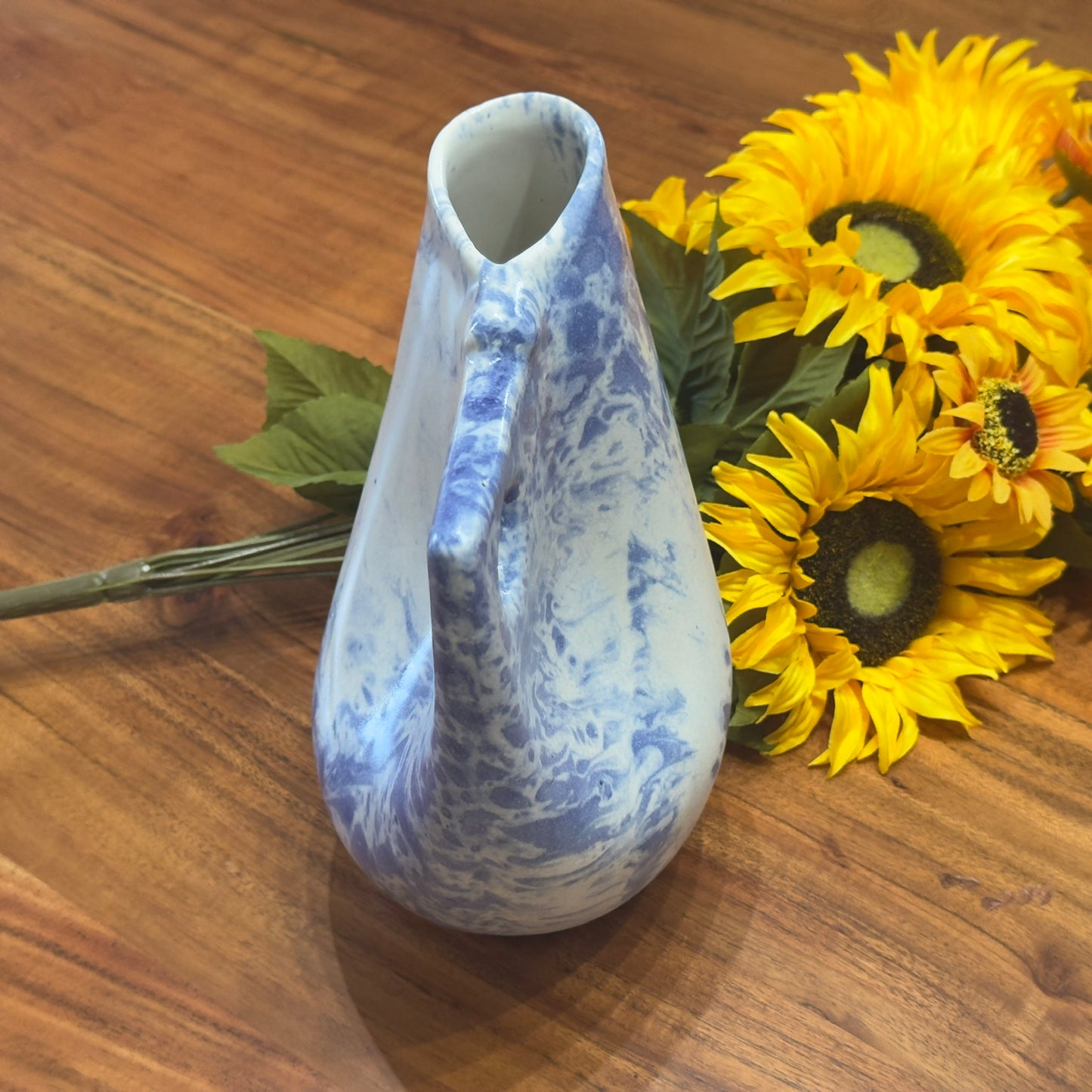 Handmade Ceramic White & Blue Pottery Piece