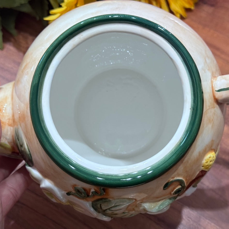 1998 CBK LTD LLC Floral Ceramic Teapot