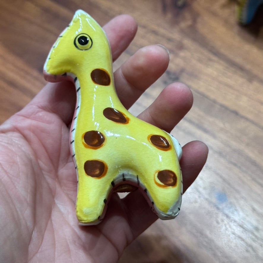 Vintage Stuffed Giraffe Ceramic Napco Made In Japan Shakers