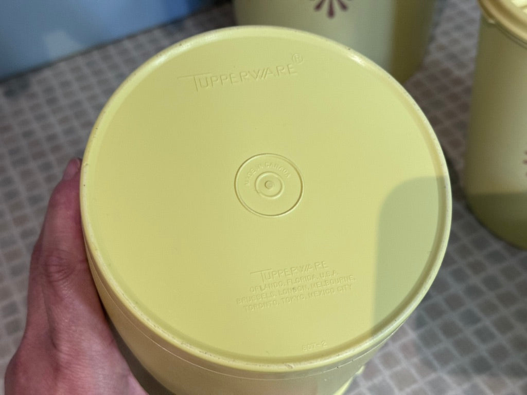 Yellow/Gold Servalier Stacking Tupperware Canisters