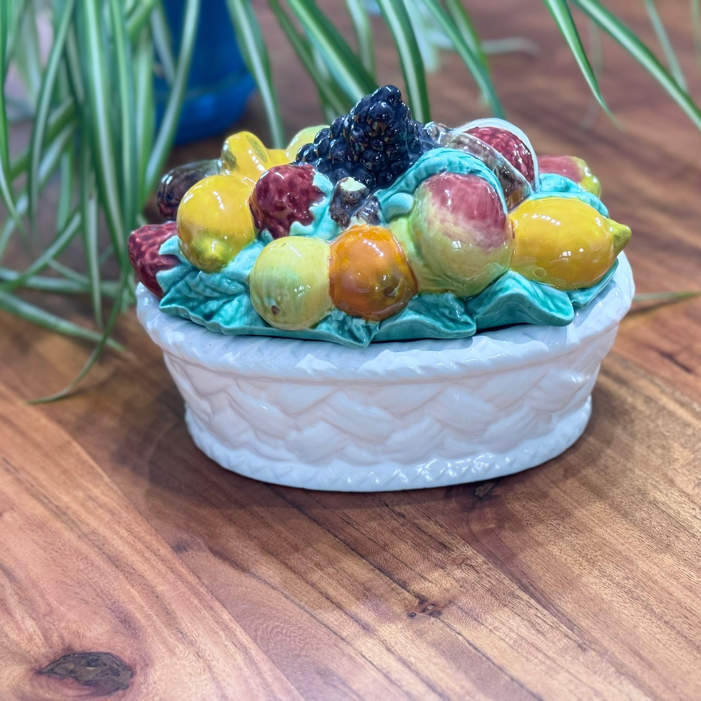 Vintage Lidded Ceramic Fruit Bowl/Storage Container