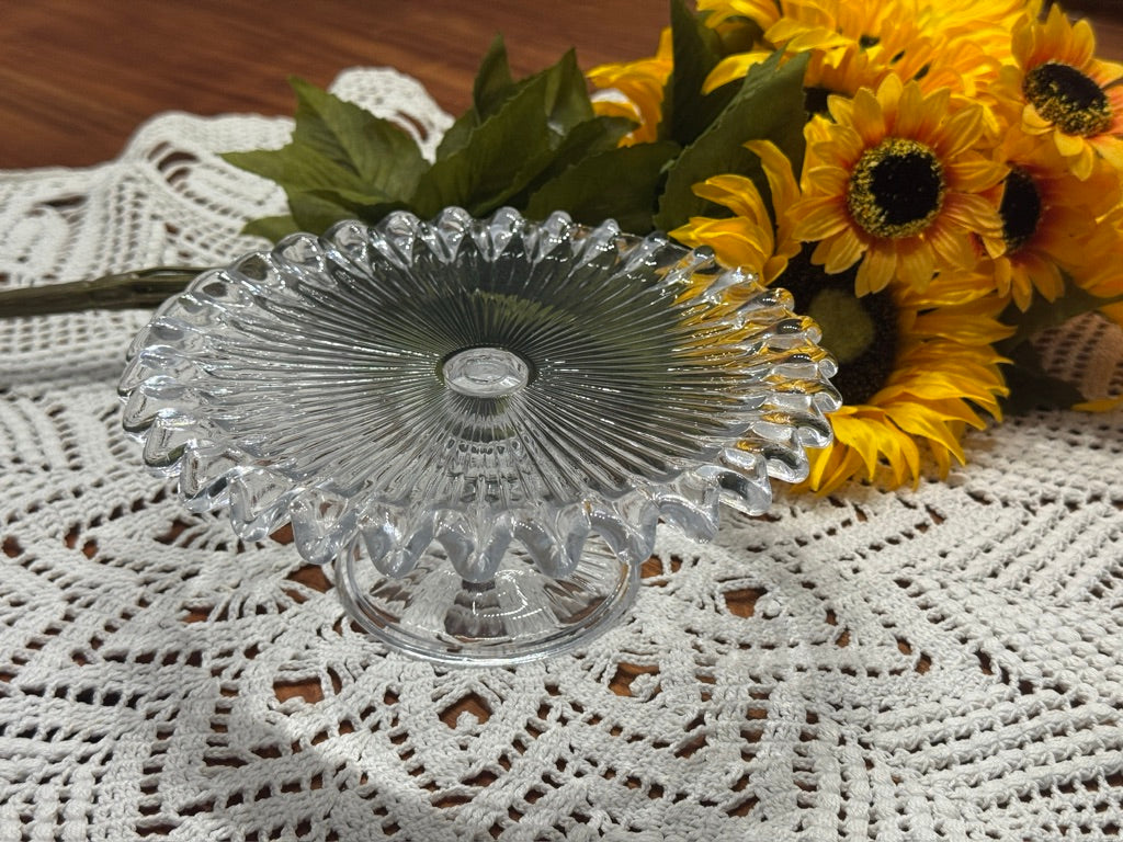 Small Pressed Glass Cake Pedestal