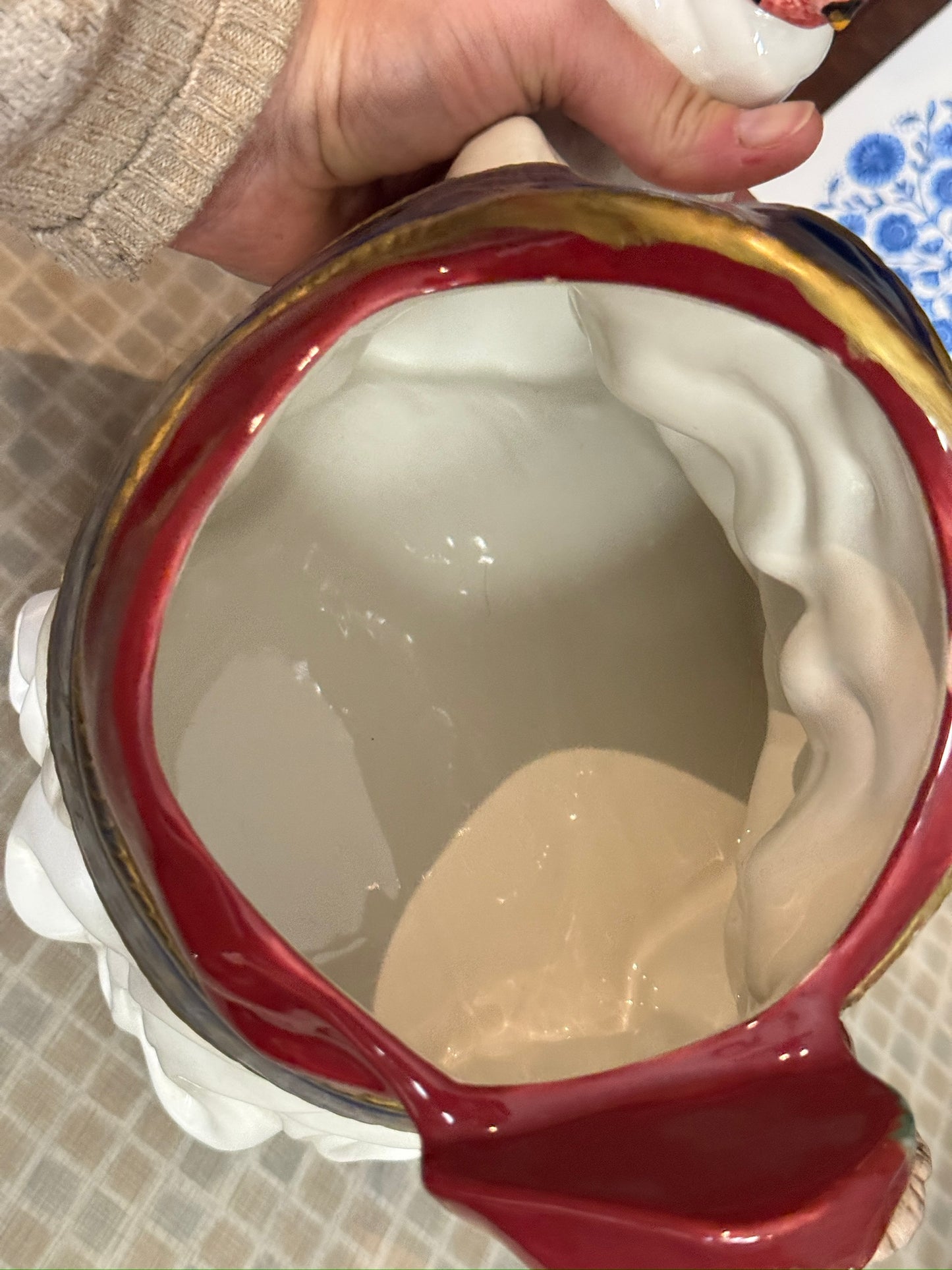 Ceramic Santa Claus Head Cookie Jar