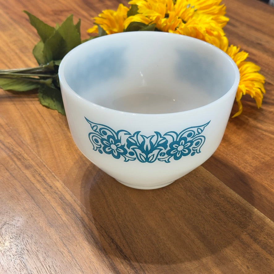 Federal Floral Milk Glass Mixing Bowl