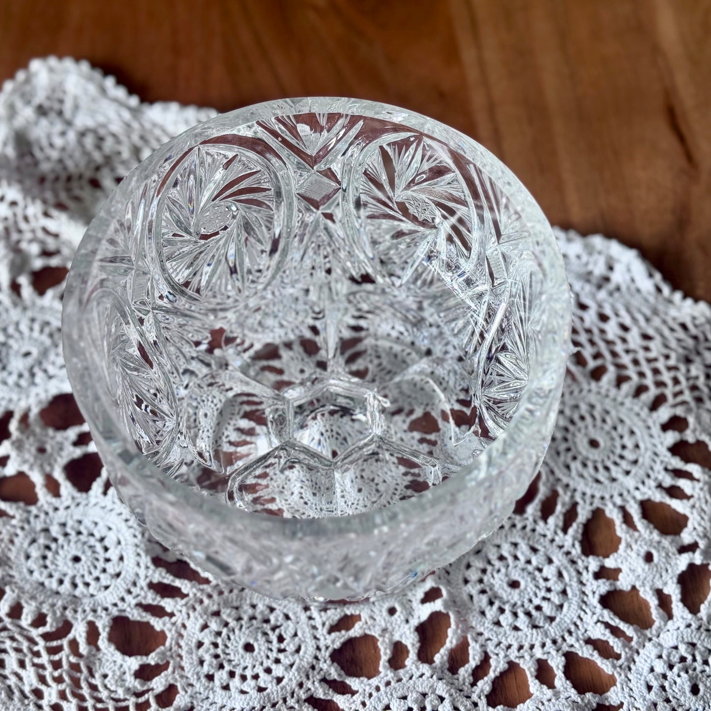 Cut Crystal Footed Candy Dish
