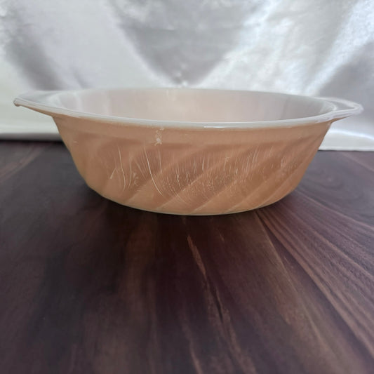 Fire-King Ribbed Round Casserole