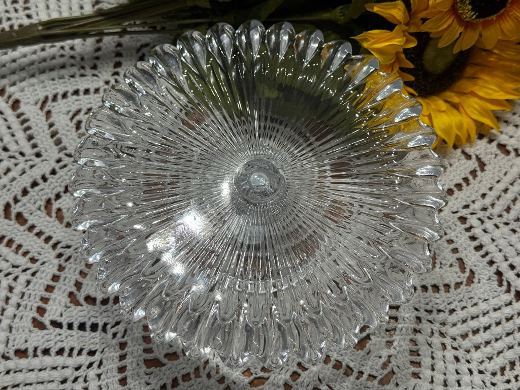 Small Pressed Glass Cake Pedestal