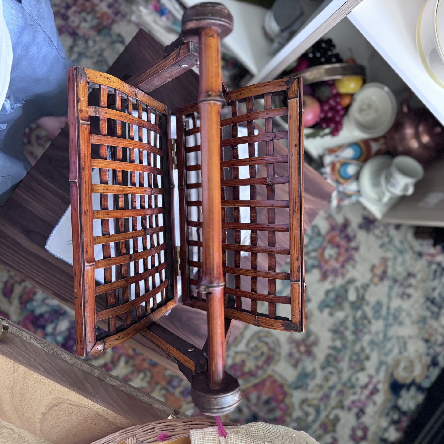 Vintage Bamboo Magazine Rack